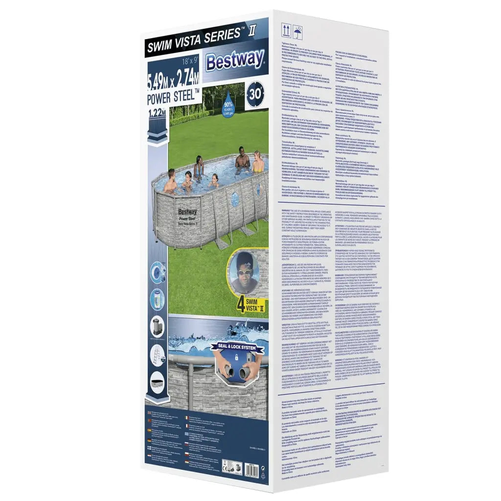 Bestway Set Piscina Power Steel Swim Vista Series 549x274x122 cm BESTWAY