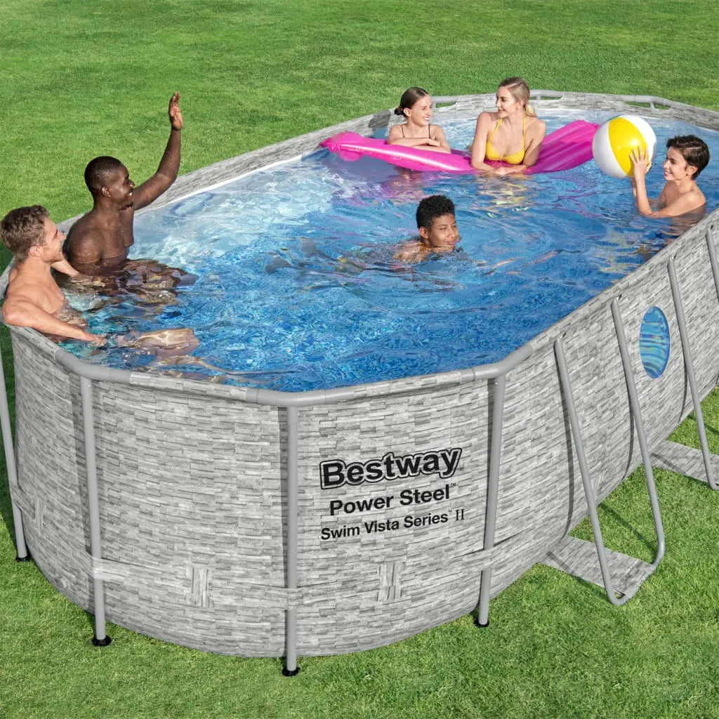 Bestway Set Piscina Power Steel Swim Vista Series 549x274x122 cm BESTWAY