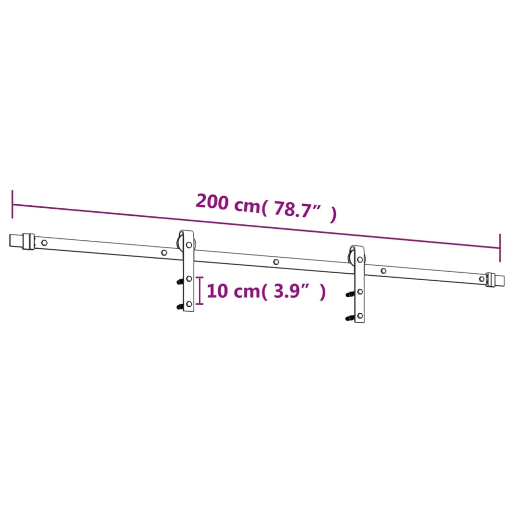 vidaXL Porta Scorrevole con Set Hardware 95x210 cm Legno Massello Pino