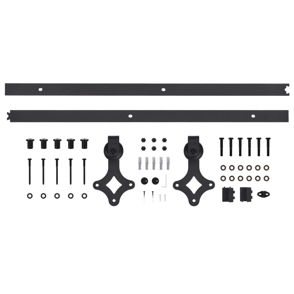 vidaXL Porta Scorrevole con Set Hardware 90x210 cm Legno Massello Pino