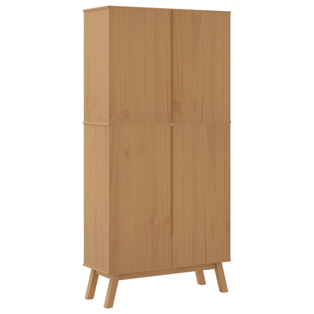 vidaXL Libreria 4 Ripiani OLDEN Grigia e Marrone Legno Massello Pino VIDAXL