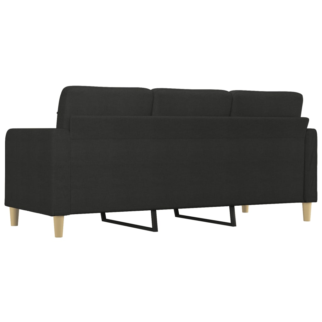 vidaXL Divano a 3 Posti Nero 180 cm in Tessuto