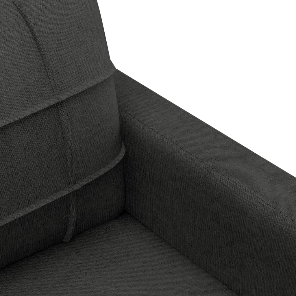 vidaXL Divano a 3 Posti Nero 180 cm in Tessuto