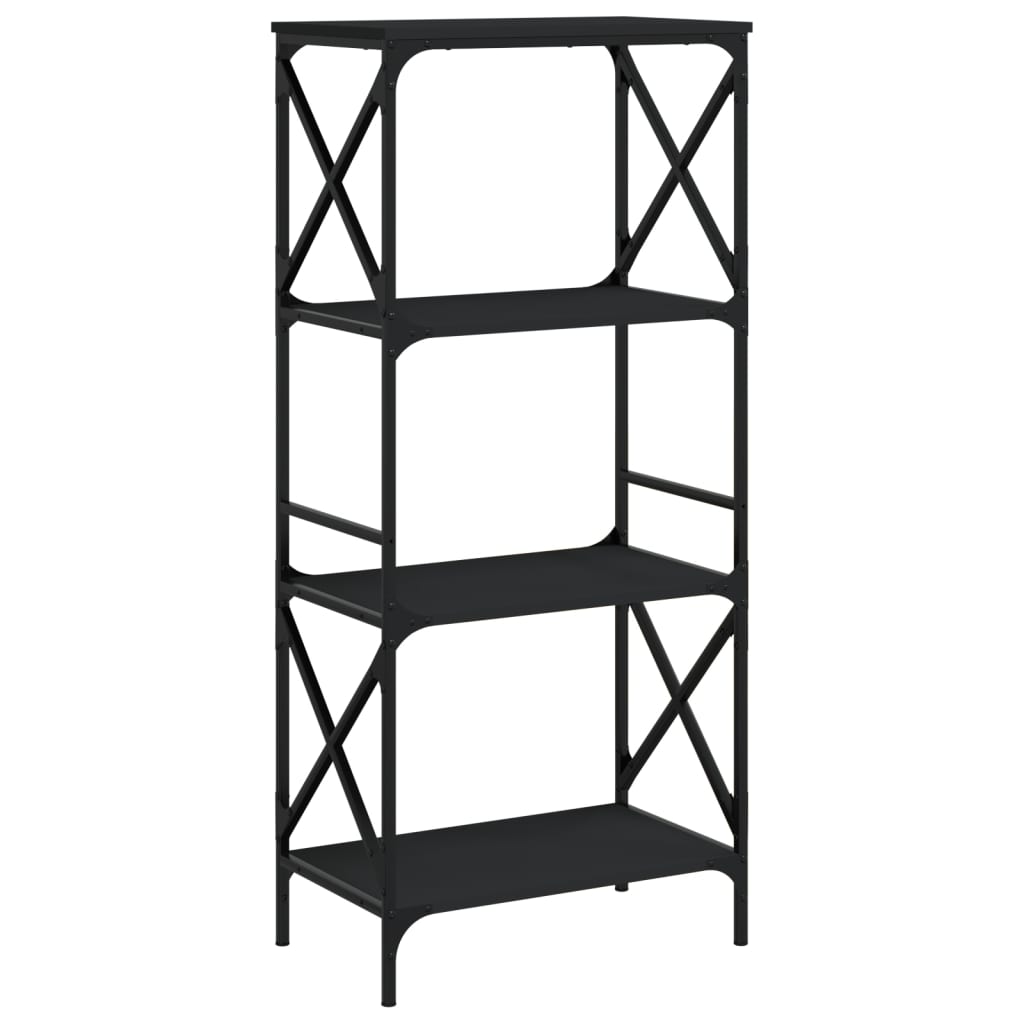 vidaXL Libreria a 4 Ripiani Nera 59x35x132 cm in Legno Multistrato VIDAXL