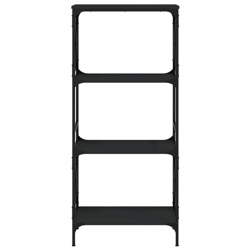 vidaXL Libreria a 4 Ripiani Nera 59x35x132 cm in Legno Multistrato VIDAXL