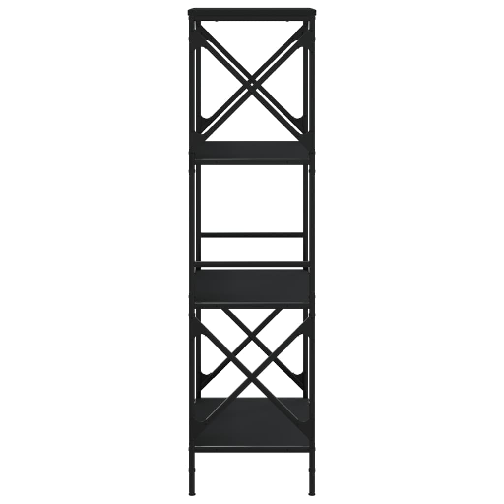 vidaXL Libreria a 4 Ripiani Nera 59x35x132 cm in Legno Multistrato VIDAXL