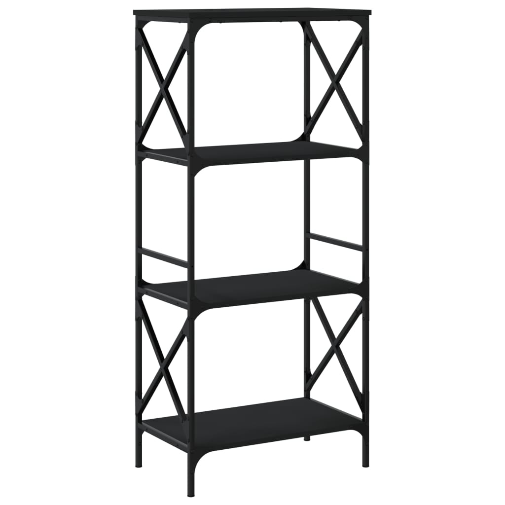 vidaXL Libreria a 4 Ripiani Nera 59x35x132 cm in Legno Multistrato VIDAXL