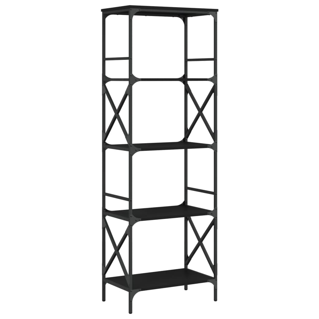 vidaXL Libreria a 5 Ripiani Nera 59x35x171 cm in Legno Multistrato VIDAXL