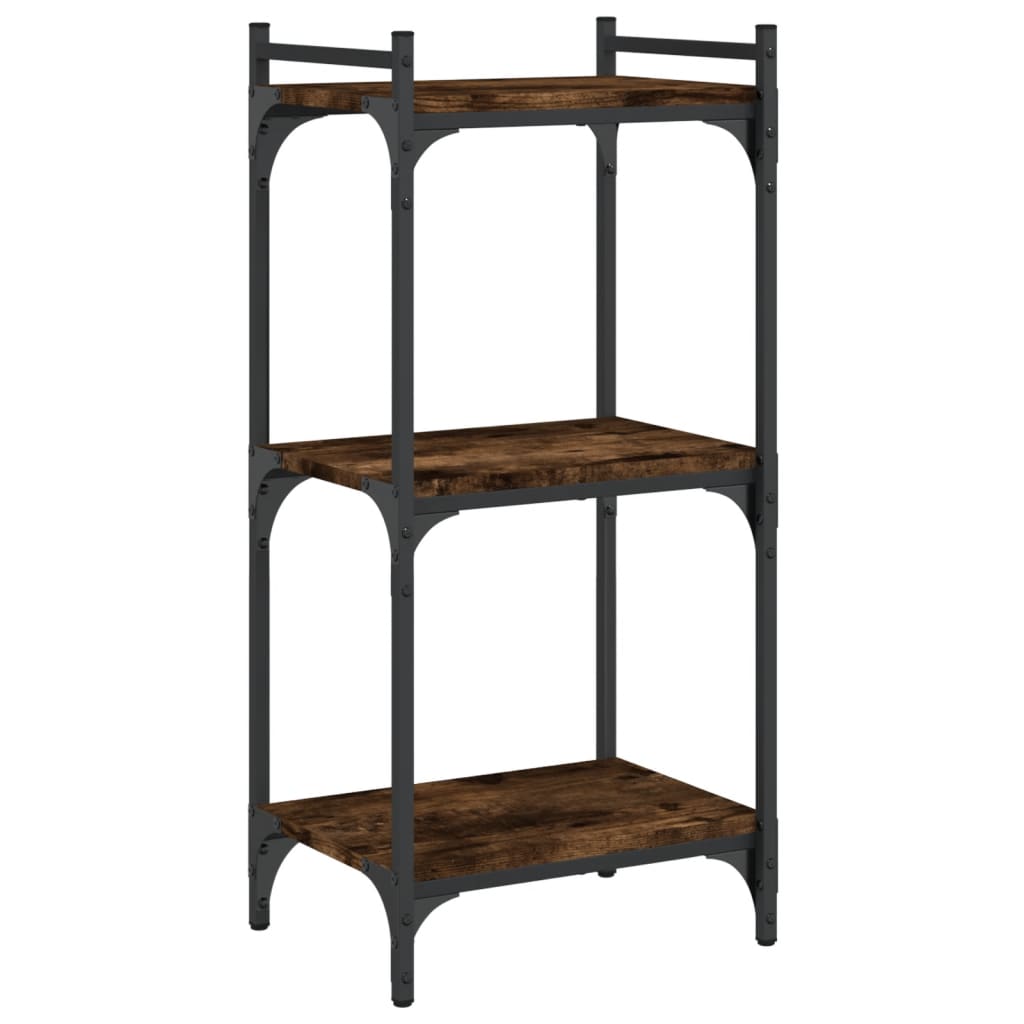 vidaXL Libreria a 3 Ripiani Rovere Fumo 40x30x86 cm Legno Multistrato VIDAXL