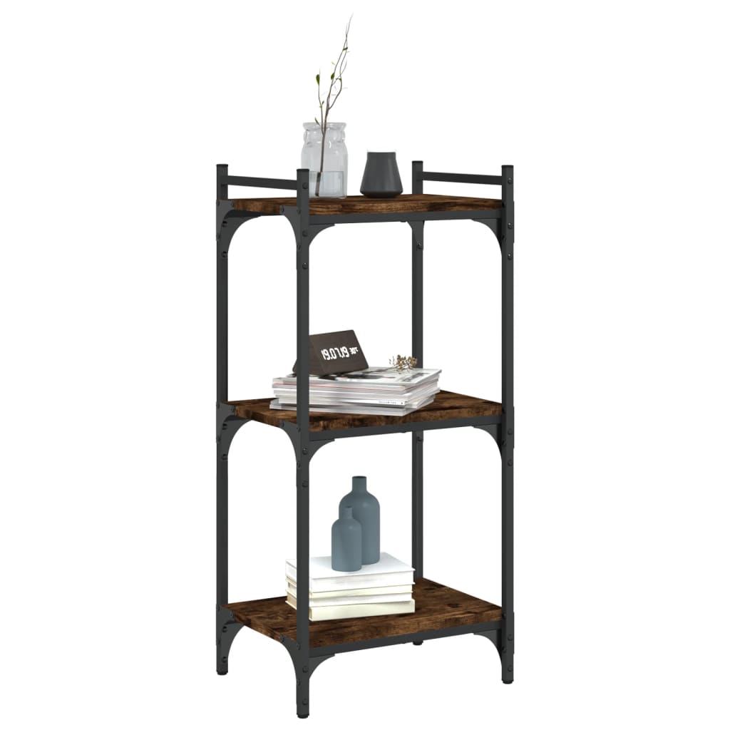 vidaXL Libreria a 3 Ripiani Rovere Fumo 40x30x86 cm Legno Multistrato VIDAXL