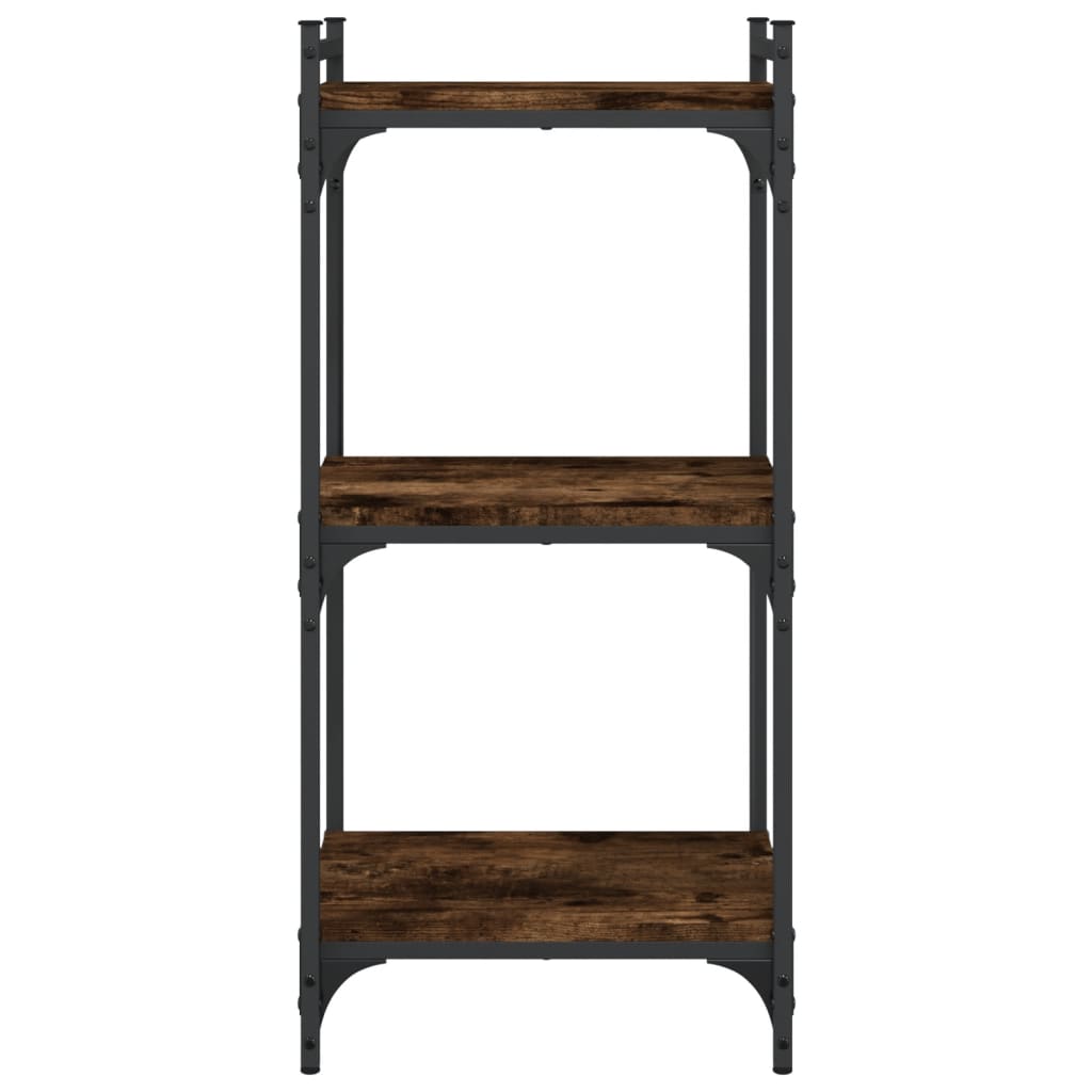 vidaXL Libreria a 3 Ripiani Rovere Fumo 40x30x86 cm Legno Multistrato VIDAXL