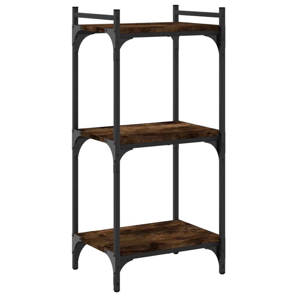 vidaXL Libreria a 3 Ripiani Rovere Fumo 40x30x86 cm Legno Multistrato VIDAXL