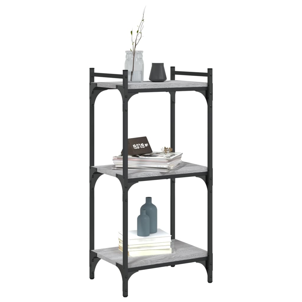 vidaXL Libreria a 3 Ripiani Grigio Sonoma 40x30x86cm Legno Multistrato