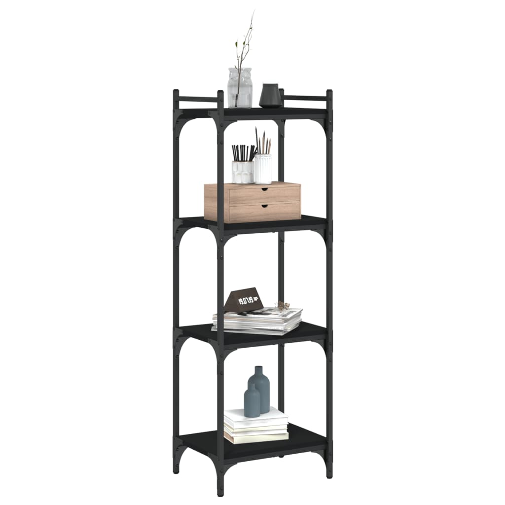 vidaXL Libreria a 4 Ripiani Nera 40x30x120 cm in Legno Multistrato