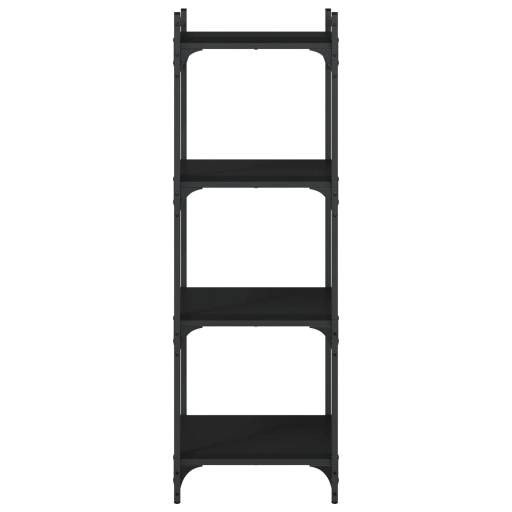 vidaXL Libreria a 4 Ripiani Nera 40x30x120 cm in Legno Multistrato