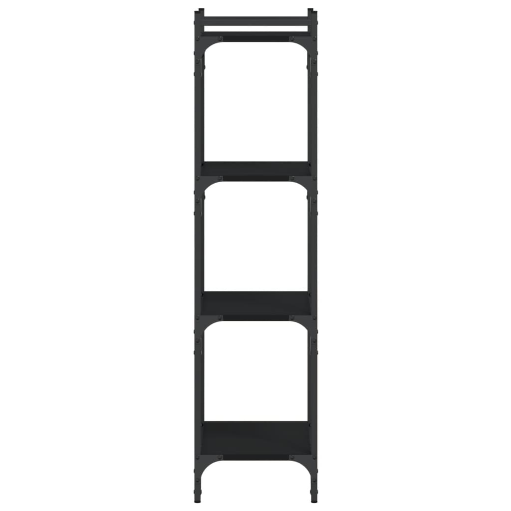 vidaXL Libreria a 4 Ripiani Nera 40x30x120 cm in Legno Multistrato