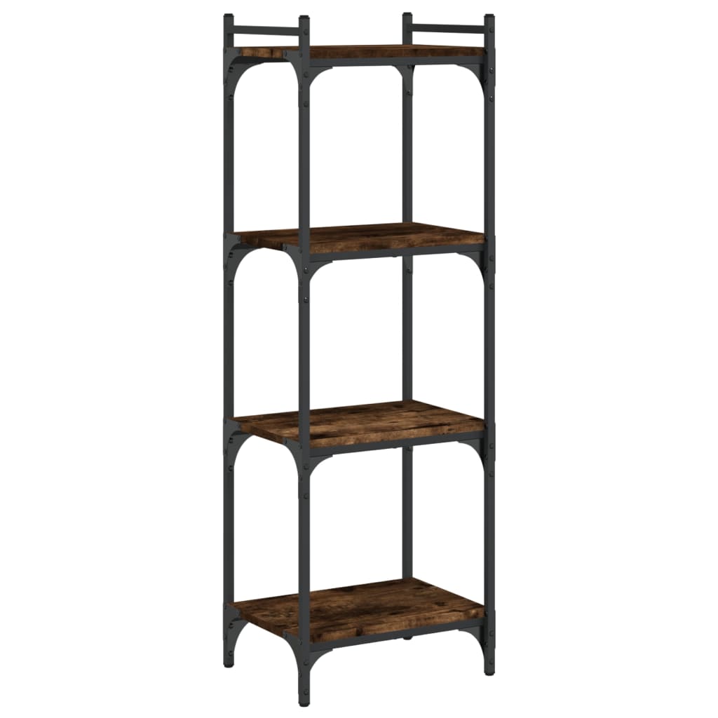 vidaXL Libreria a 4 Ripiani Rovere Fumo 40x30x120 cm Legno Multistrato VIDAXL