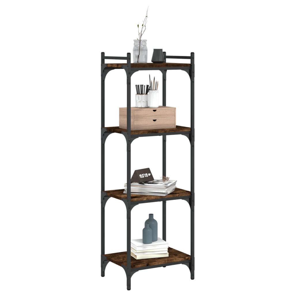 vidaXL Libreria a 4 Ripiani Rovere Fumo 40x30x120 cm Legno Multistrato VIDAXL