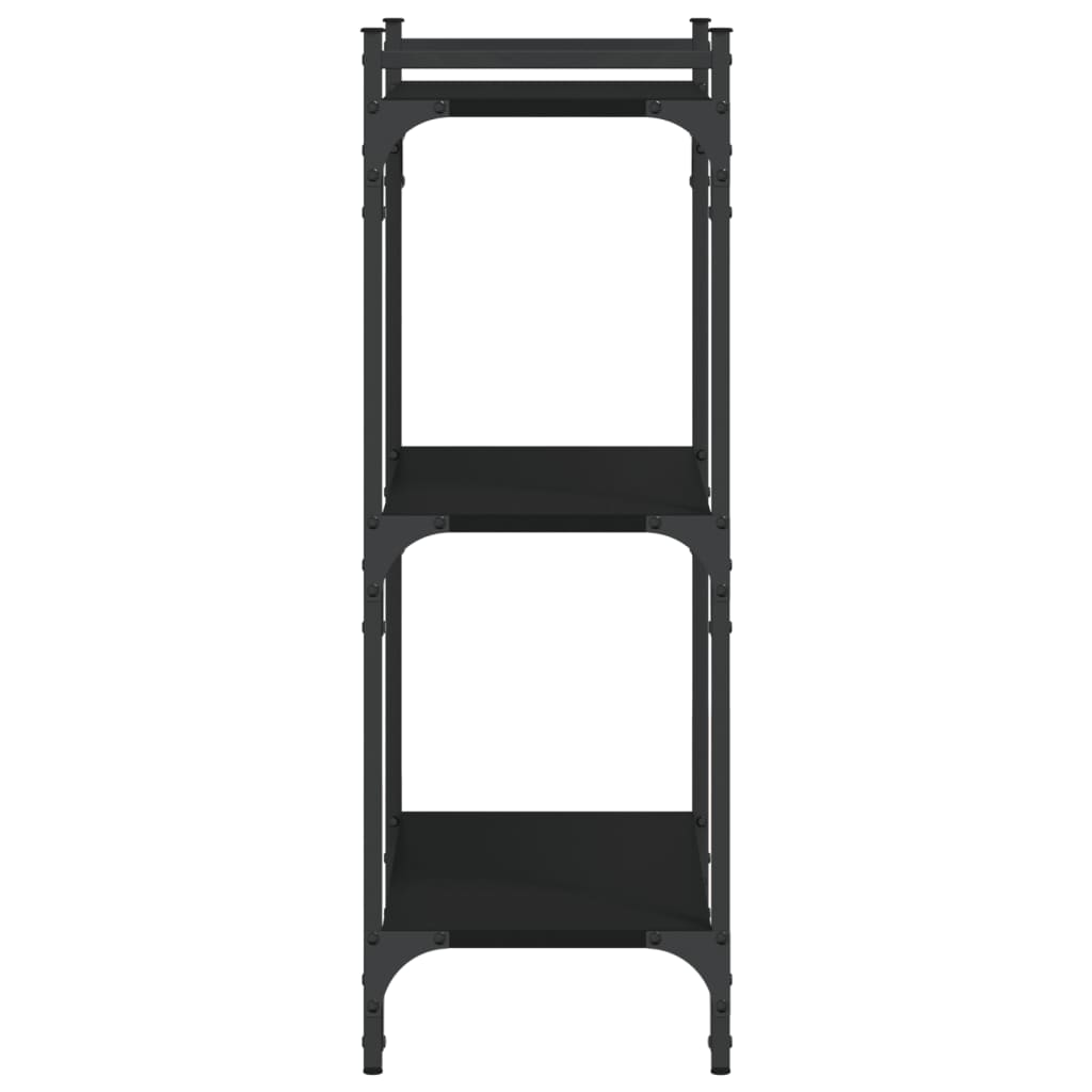 vidaXL Libreria a 3 Ripiani Nera 60x30x86 cm in Legno Multistrato