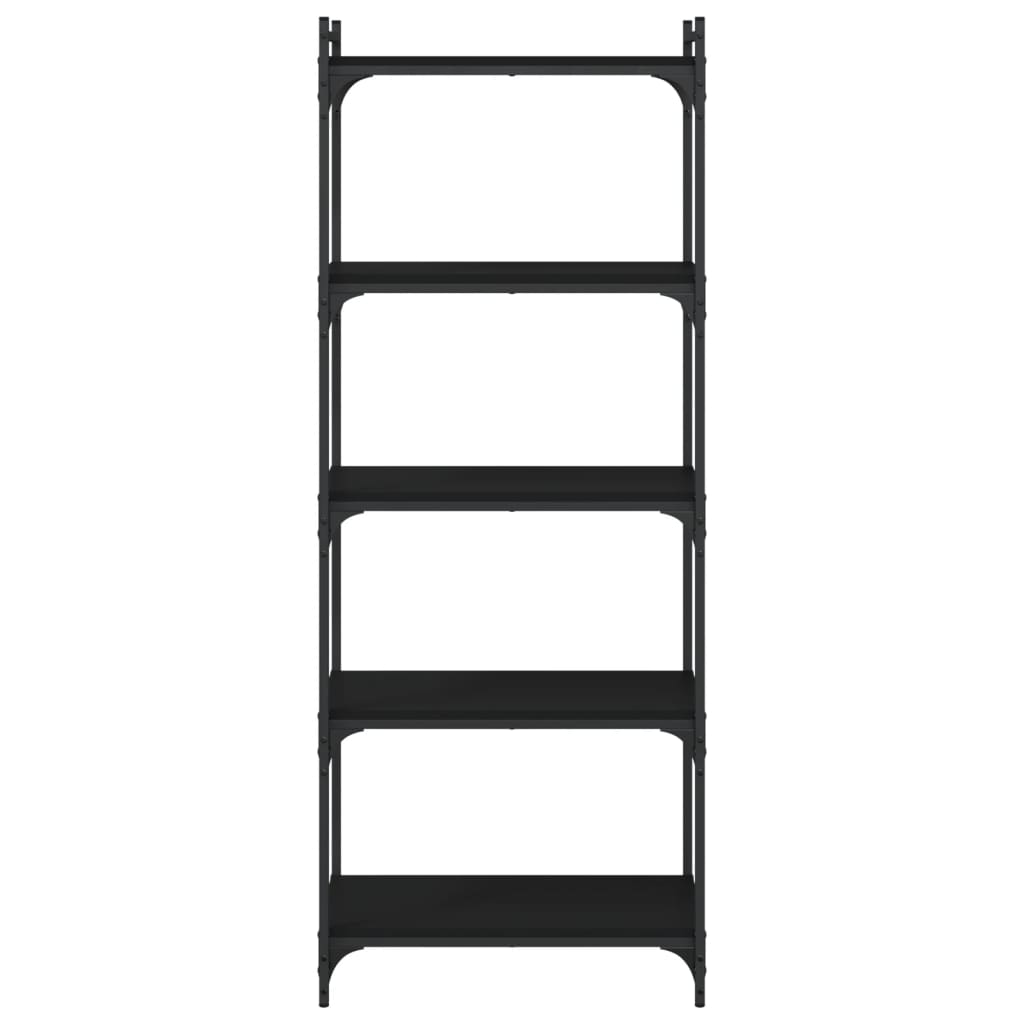 vidaXL Libreria a 5 Ripiani Nera 60x30x154 cm in Legno Multistrato VIDAXL