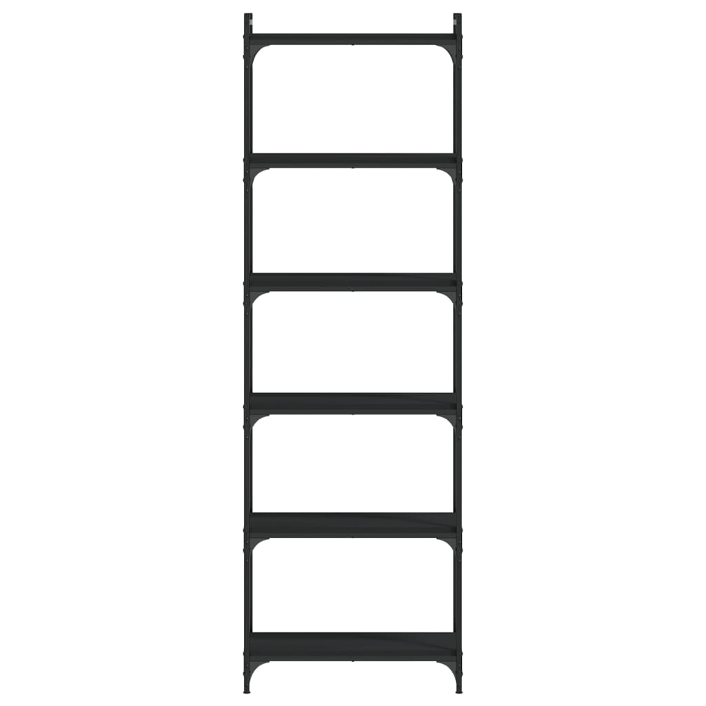 vidaXL Libreria a 6 Ripiani Nera 60x30x188 cm in Legno Multistrato VIDAXL