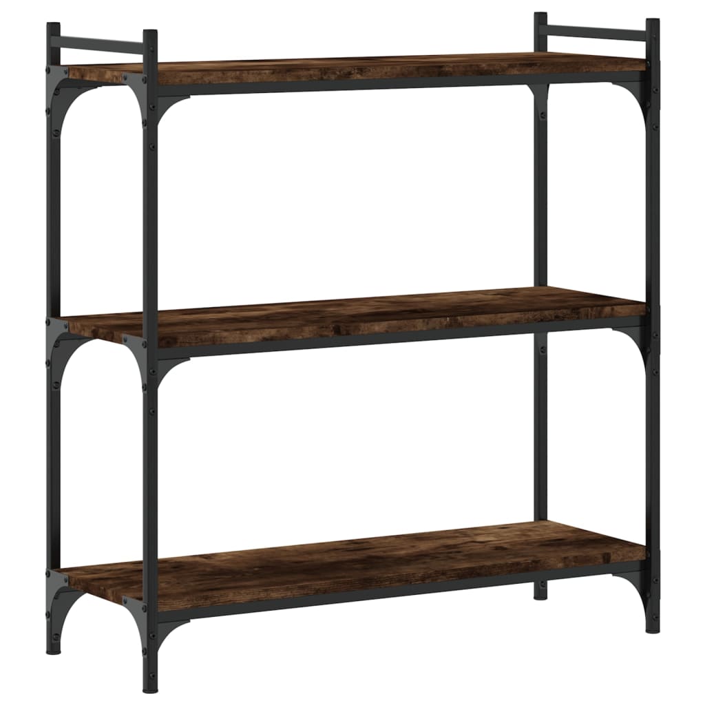 vidaXL Libreria a 3 Ripiani Rovere Fumo 80x30x86 cm Legno Multistrato VIDAXL