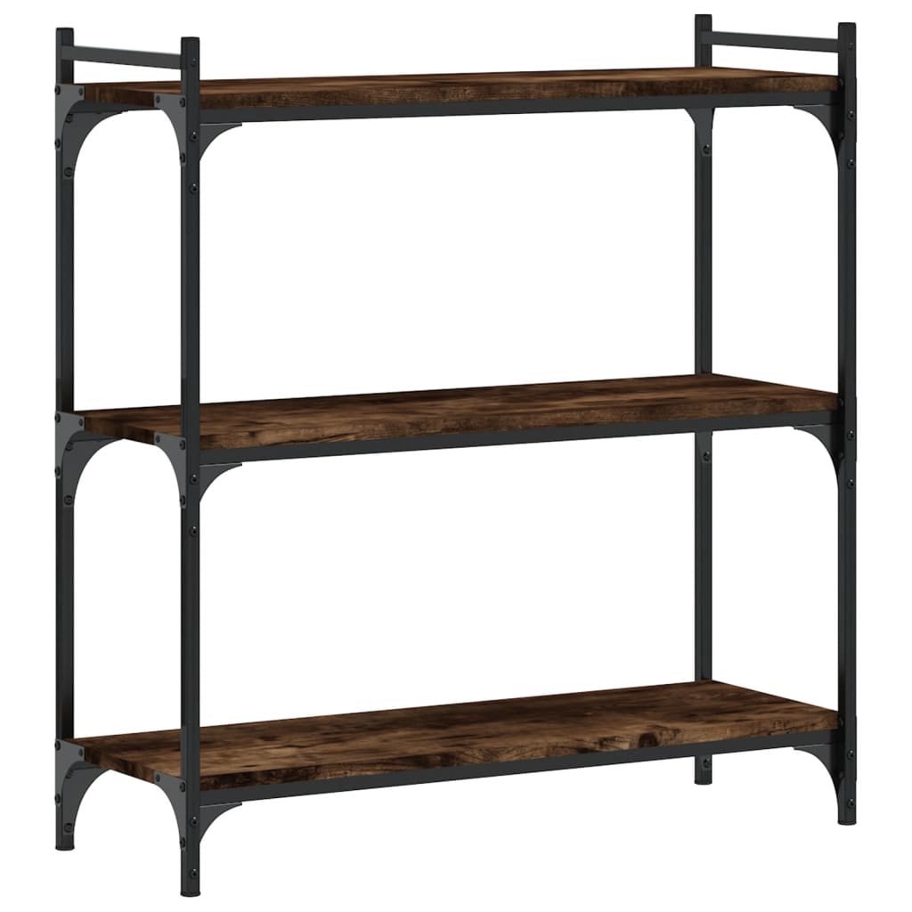 vidaXL Libreria a 3 Ripiani Rovere Fumo 80x30x86 cm Legno Multistrato VIDAXL