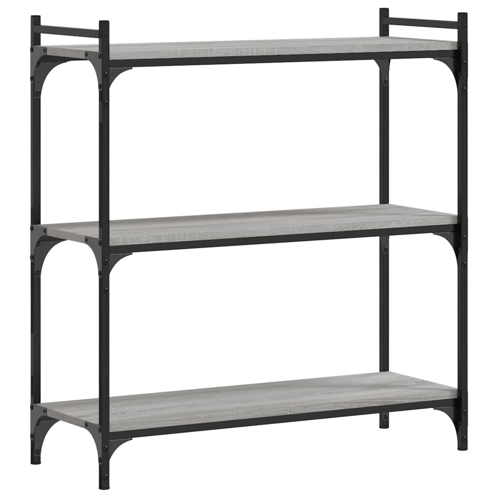 vidaXL Libreria a 3 Ripiani Grigio Sonoma 80x30x86cm Legno Multistrato