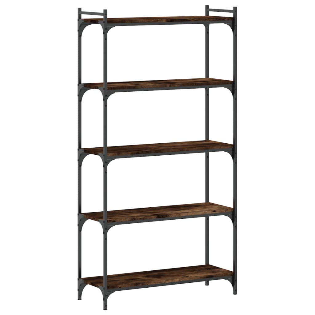 vidaXL Libreria a 5 Ripiani Rovere Fumo 80x30x154 cm Legno Multistrato