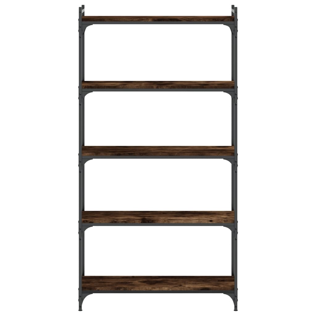 vidaXL Libreria a 5 Ripiani Rovere Fumo 80x30x154 cm Legno Multistrato