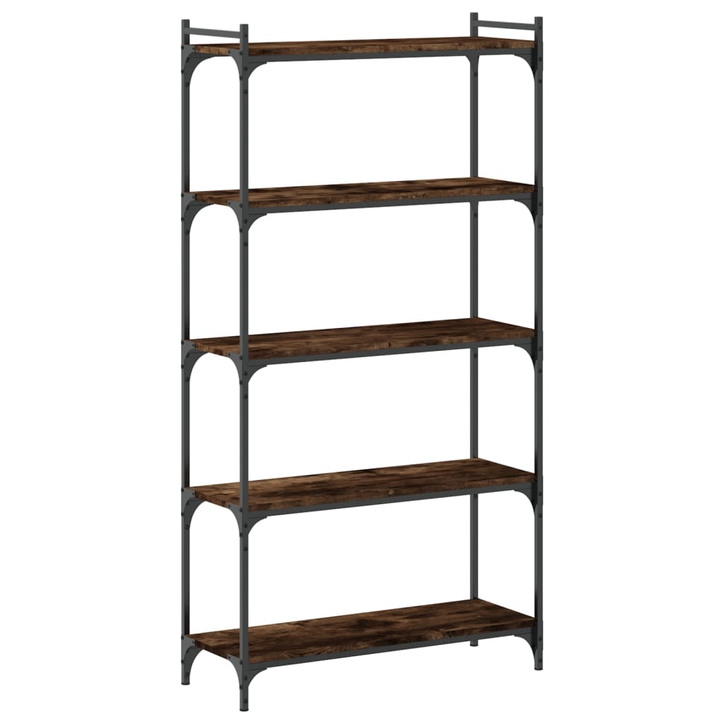 vidaXL Libreria a 5 Ripiani Rovere Fumo 80x30x154 cm Legno Multistrato