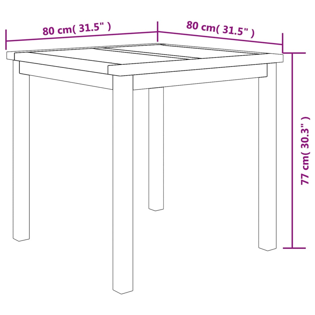 vidaXL Set da Pranzo per Giardino 3 pz in Legno Massello di Teak