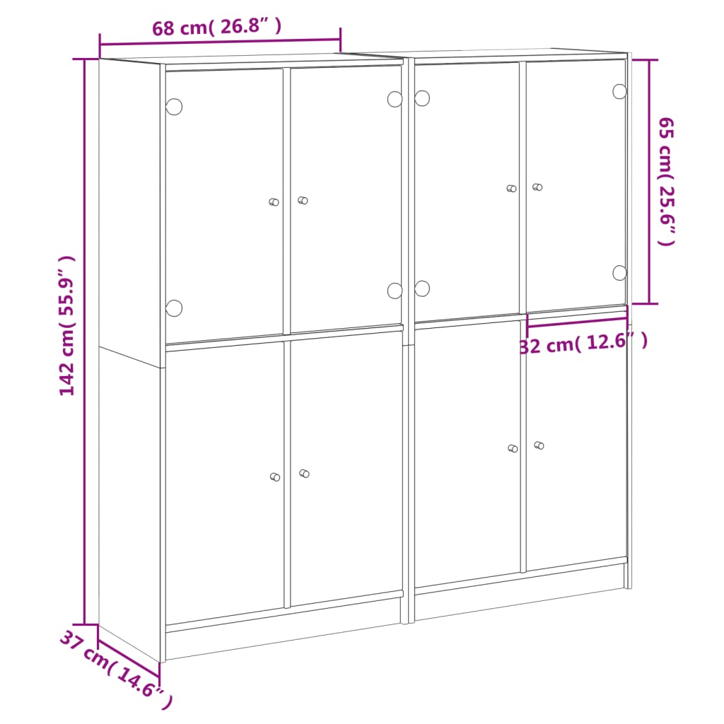 vidaXL Libreria Ante Rovere Marrone 136x37x142 cm in Legno Multistrato