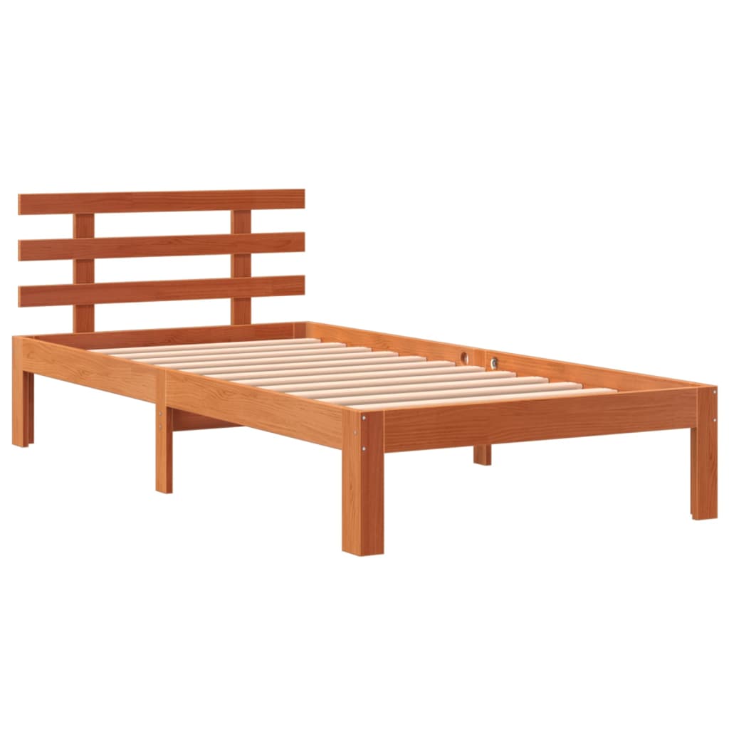vidaXL Letto senza Materasso Marrone Cera 90x200 cm Legno di Pino