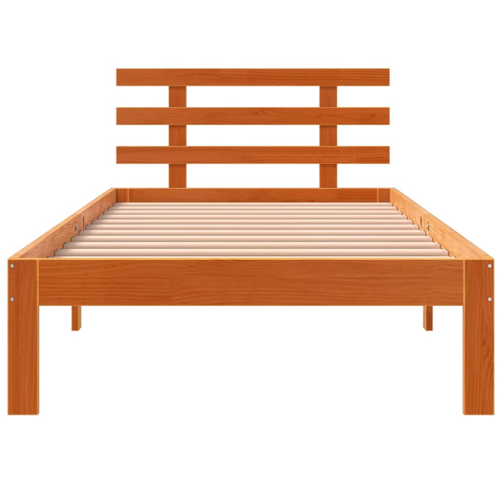 vidaXL Letto senza Materasso Marrone Cera 90x200 cm Legno di Pino
