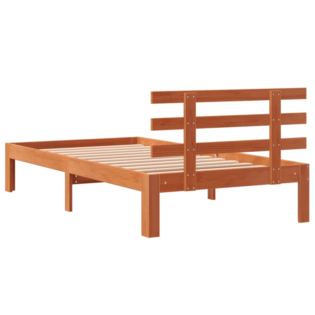 vidaXL Letto senza Materasso Marrone Cera 90x200 cm Legno di Pino