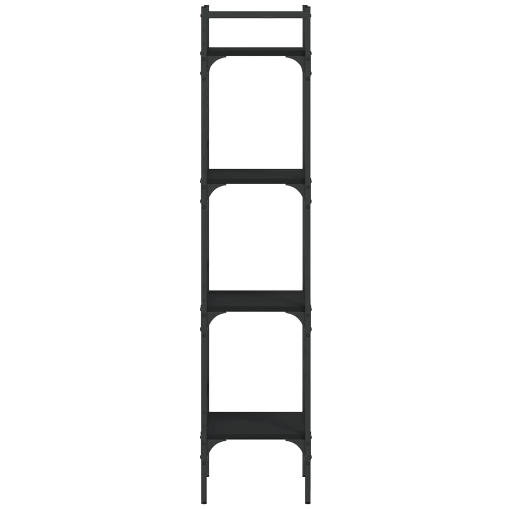 vidaXL Libreria a 4 Ripiani Nera 35x30x138,5 cm in Legno Multistrato VIDAXL