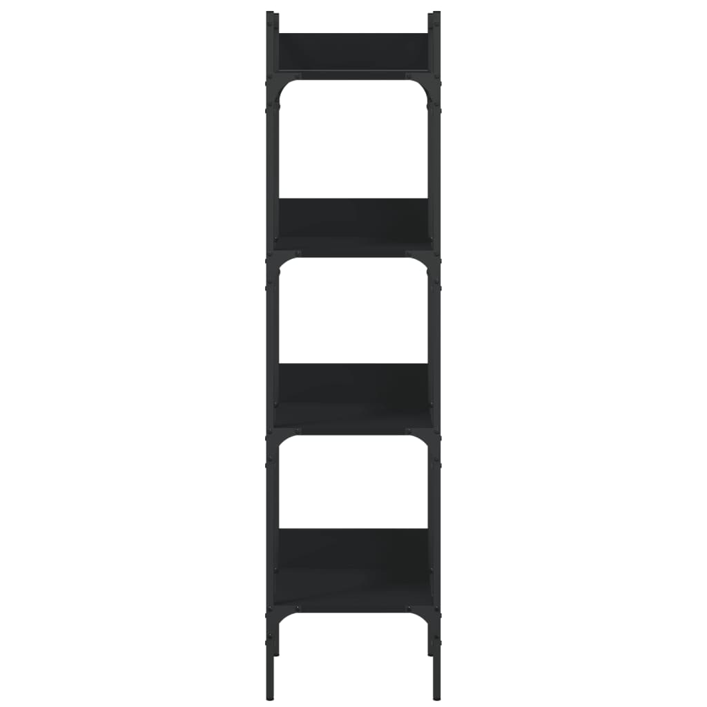 vidaXL Libreria a 4 Ripiani Nera 35x30x138,5 cm in Legno Multistrato VIDAXL