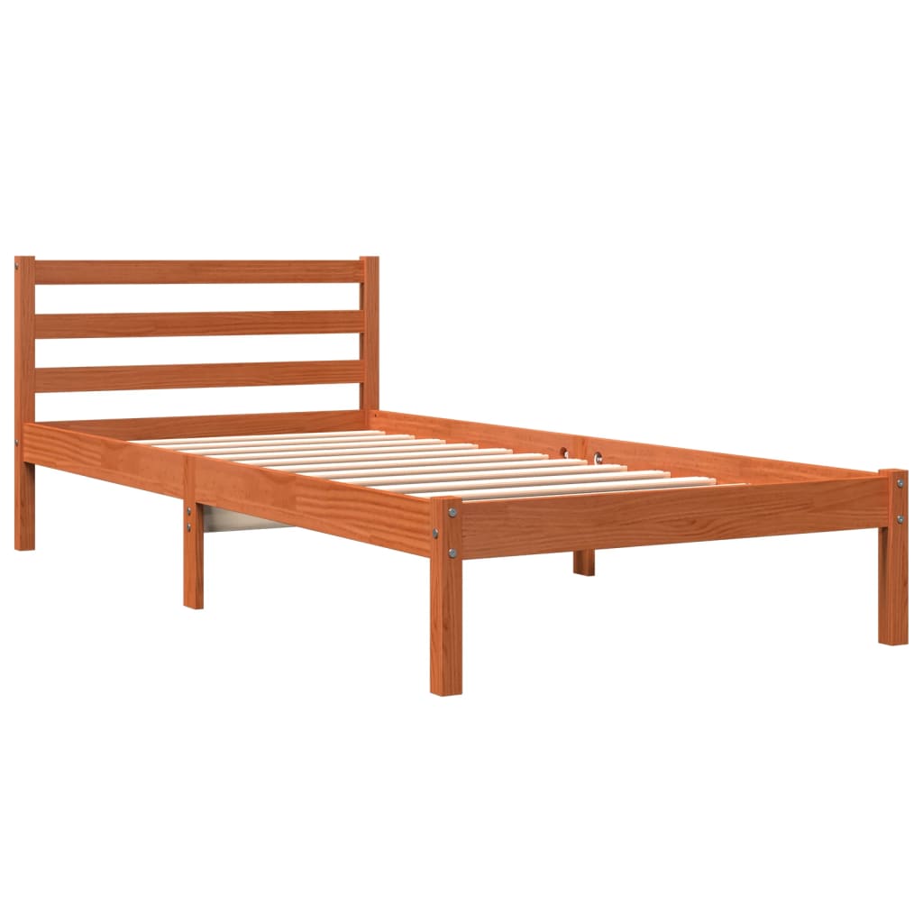 vidaXL Letto senza Materasso Marrone Cera 90x200 cm Legno di Pino