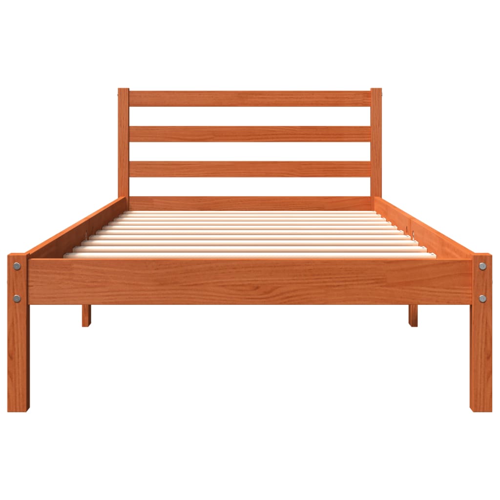 vidaXL Letto senza Materasso Marrone Cera 90x200 cm Legno di Pino