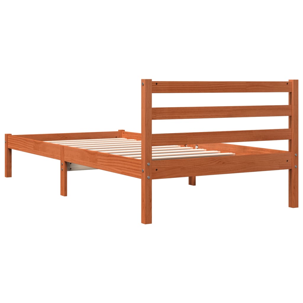 vidaXL Letto senza Materasso Marrone Cera 90x200 cm Legno di Pino