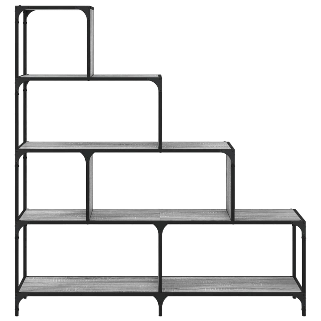vidaXL Libreria 4 Ripiani Grigio Sonoma 139x33,5x149 Legno Multistrato