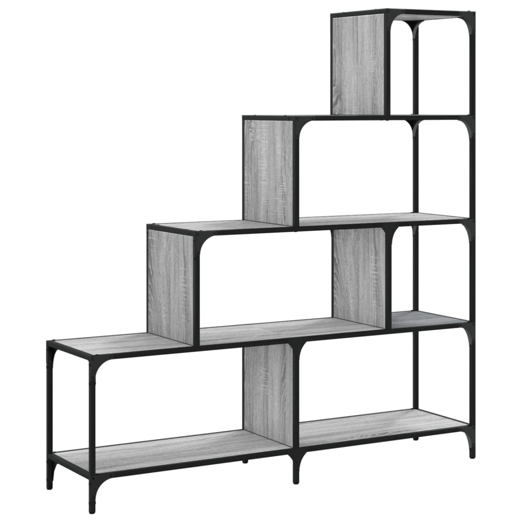 vidaXL Libreria 4 Ripiani Grigio Sonoma 139x33,5x149 Legno Multistrato