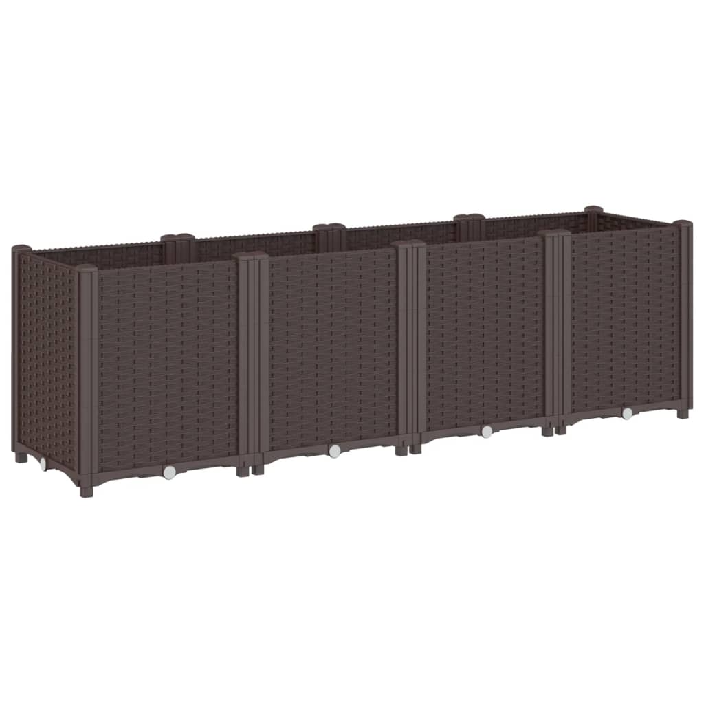 vidaXL Fioriera da Giardino Marrone 160x40x53 cm in PP