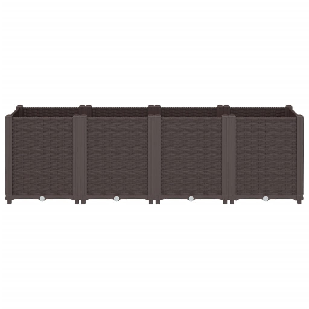 vidaXL Fioriera da Giardino Marrone 160x40x53 cm in PP