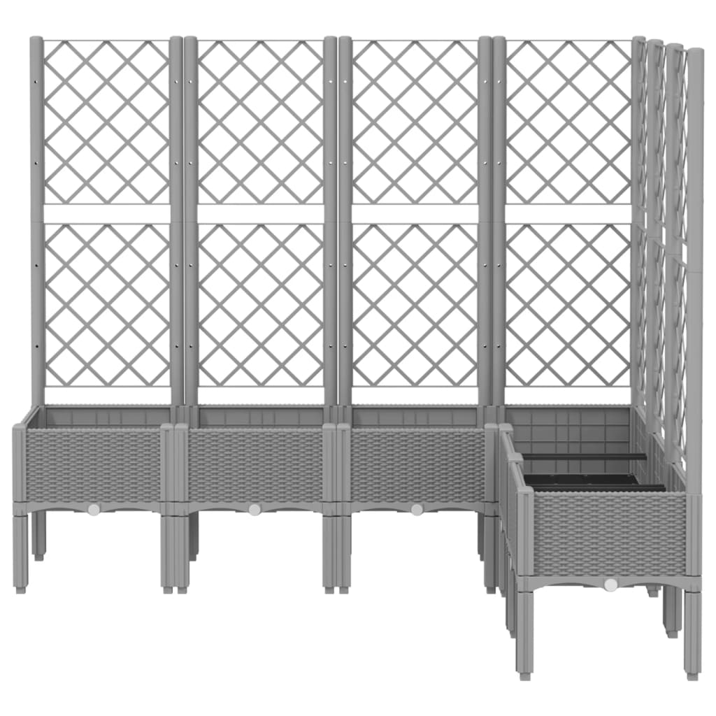 vidaXL Fioriera Giardino con Graticcio Grigio Chiaro 160x120x142 cm PP VIDAXL
