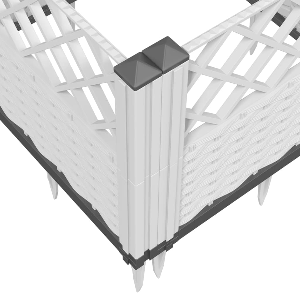 vidaXL Fioriera da Giardino con Picchetti Bianca 43,5x43,5x43,5 cm PP VIDAXL