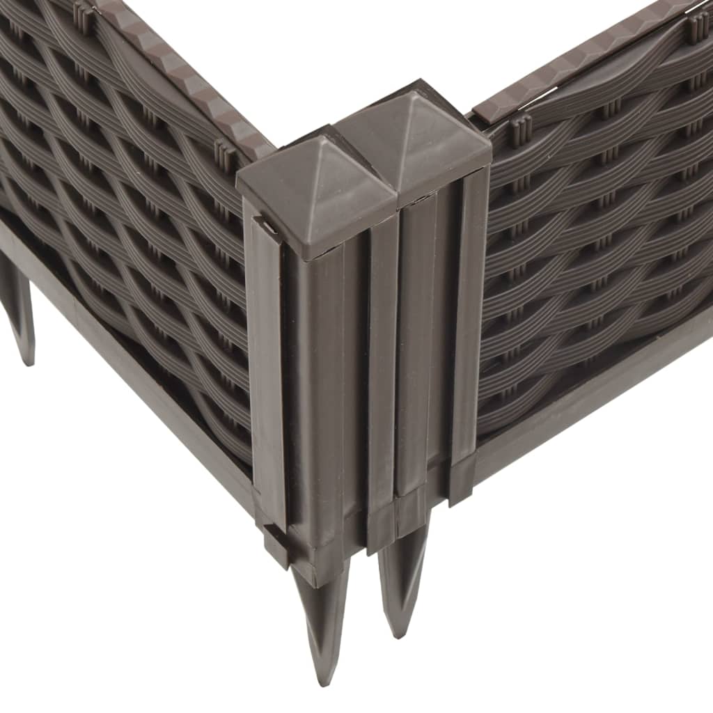 vidaXL Fioriera da Giardino con Picchetti Marrone 362,5x42,5x28,5cm PP