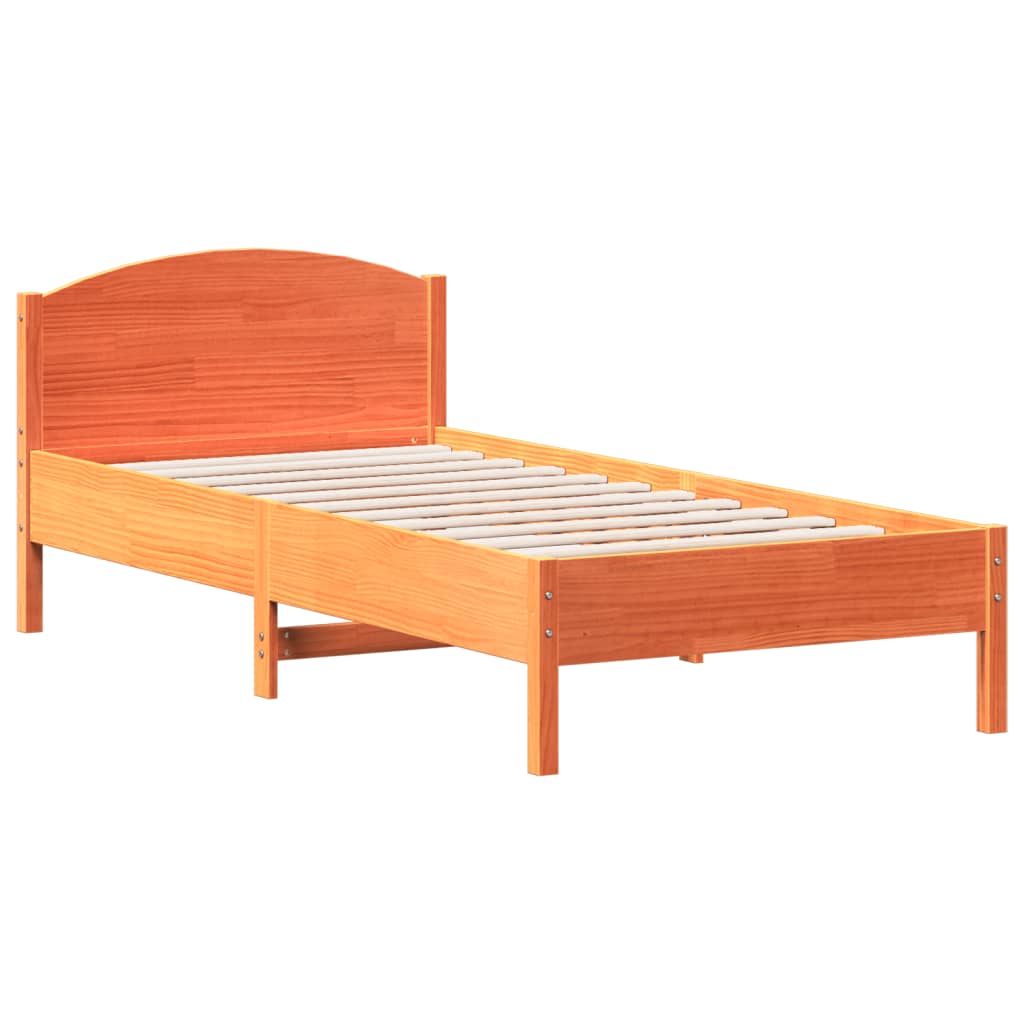 vidaXL Letto senza Materasso Marrone Cera 90x200 cm Legno di Pino VIDAXL