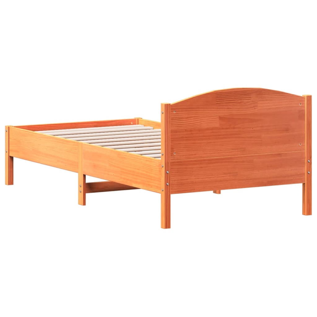 vidaXL Letto senza Materasso Marrone Cera 90x190 cm in Legno di Pino